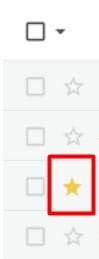 el. laiškų rikiavimas, pažymėti žvaigždute, star funkcija