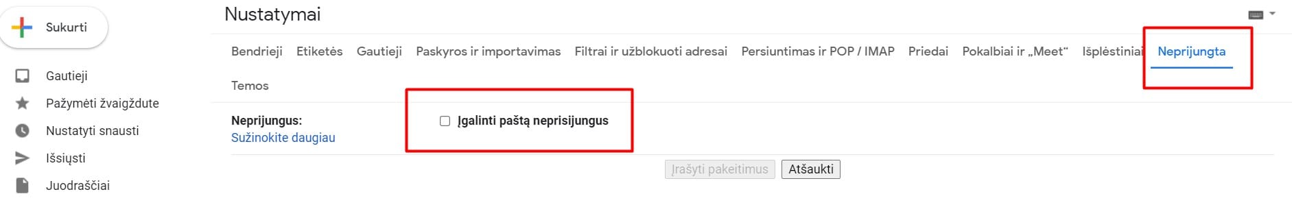 Gmail neprisijungus, Gmail offline funkcija