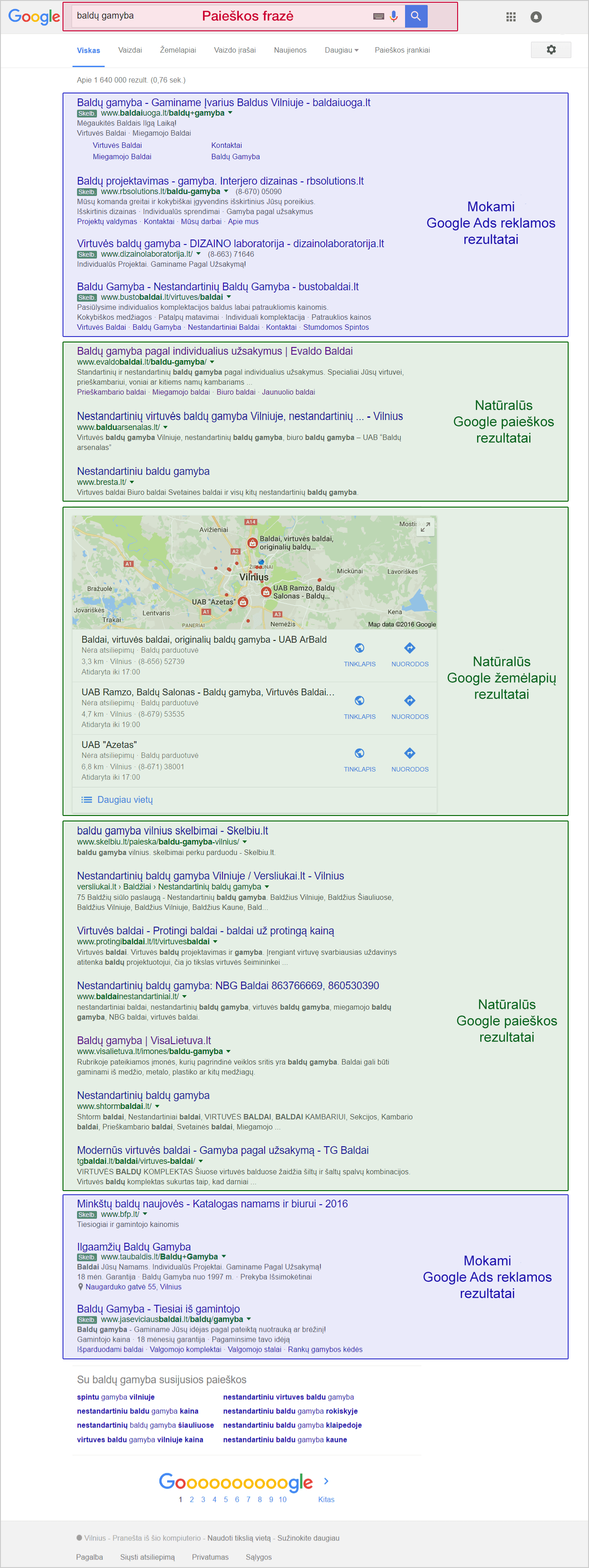 Google Paieškos rezultatų puslapis