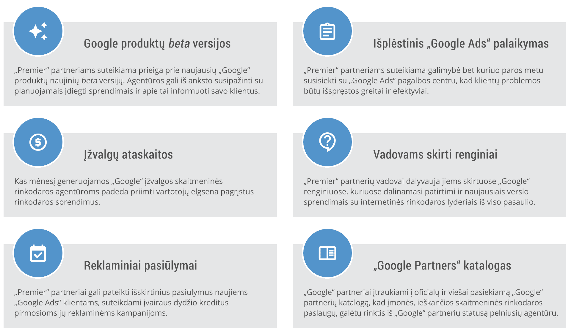 Google premier partner partnerių pranašumai